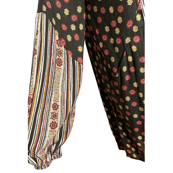 Free People Olive Green White Deep V Neck Lace Up Tunic Mini Dress Small - Picture 9 of 12